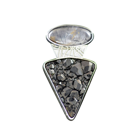 Original Pin/Pendant - Sterling/Brazilian Quartz/Garnet