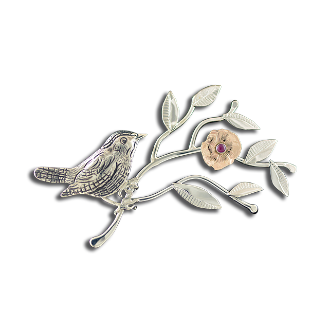 Original Pin/Pendant - SS/14K - Garnet