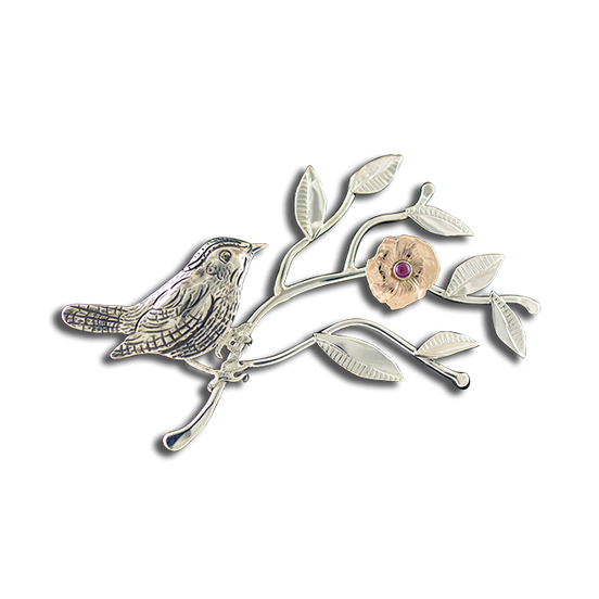 Original Pin/Pendant - SS/14K - Garnet