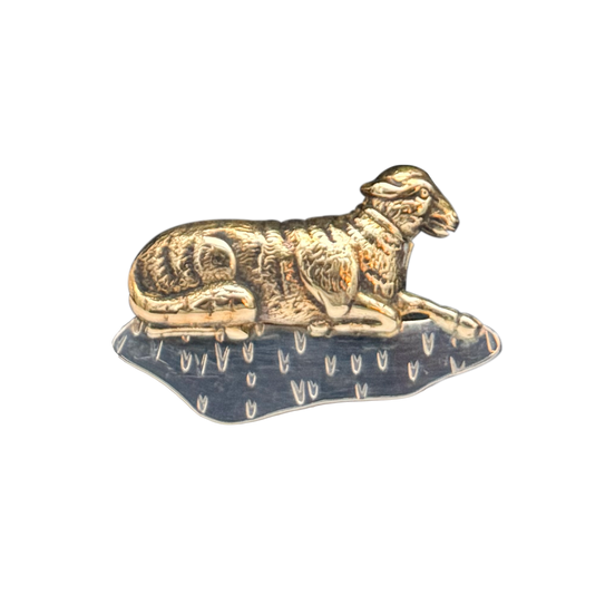 Sheep on Ground Pin or Pendant