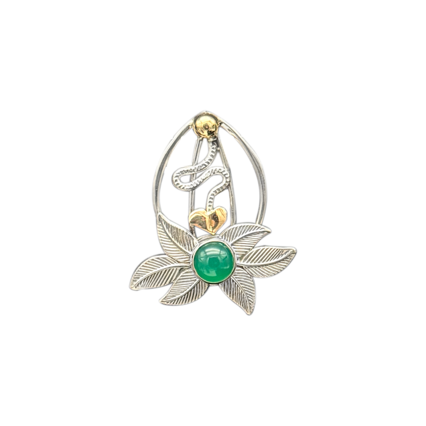 Chrysoprase Leaf Pendant