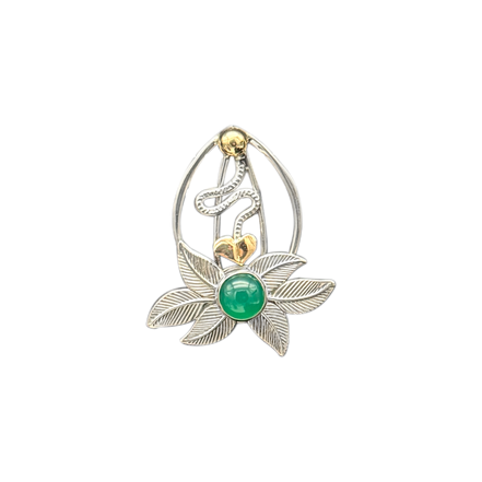Chrysoprase Leaf Pendant