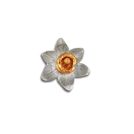 Daffodil Pin/Pendant: 1.6" - SS/Rose GP