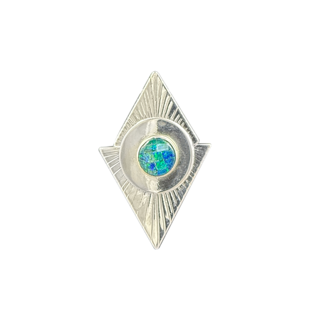Radiant Triangles with Opal Mosaic Pin or Pendant