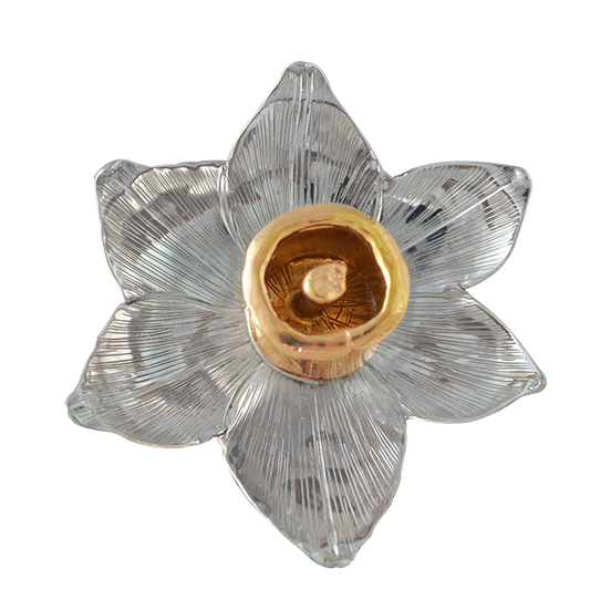 Daffodil Pin/Pendant: 2.5" - SS/14k Rose Gold Plate