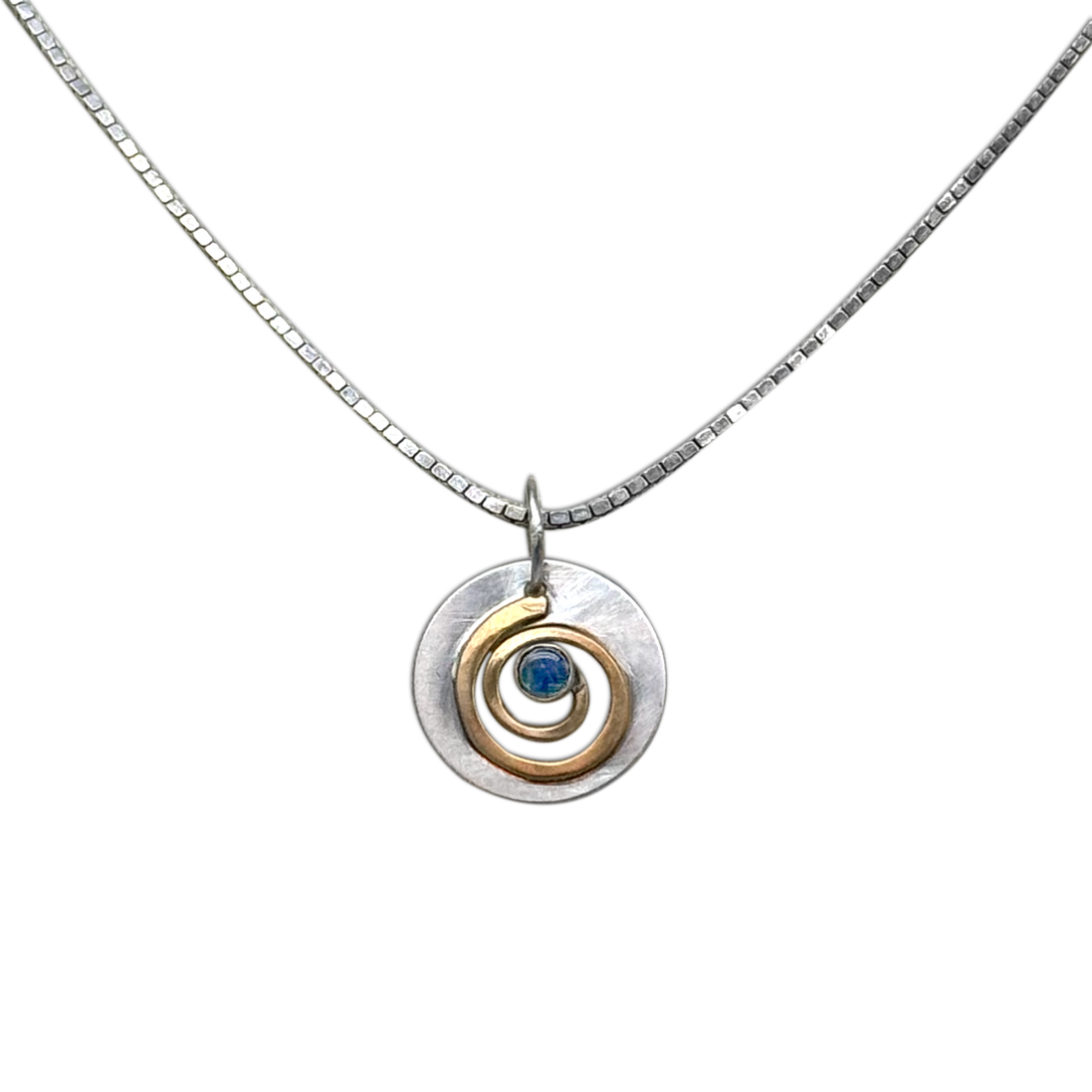 Spiral in Hoop Necklace with Opal Triplet