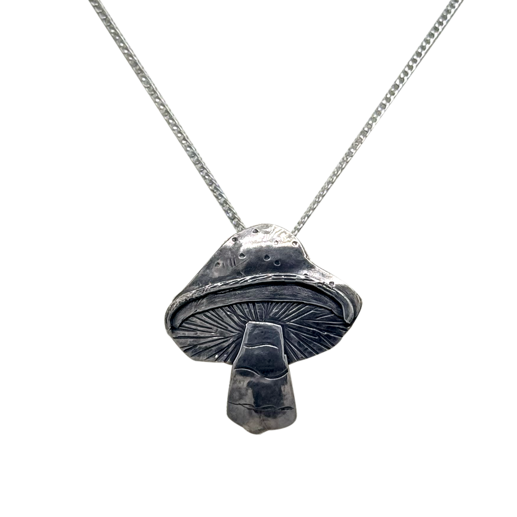 Mushroom Necklace in Sterling
