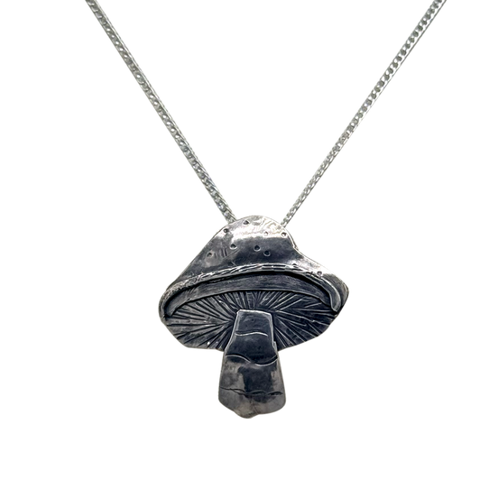 Mushroom Necklace in Sterling