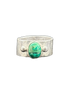 Oval Malachite Hammered Ring Size