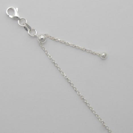 Adjustable to 22" Diamond Cut Cable Chain: Sterling Silver