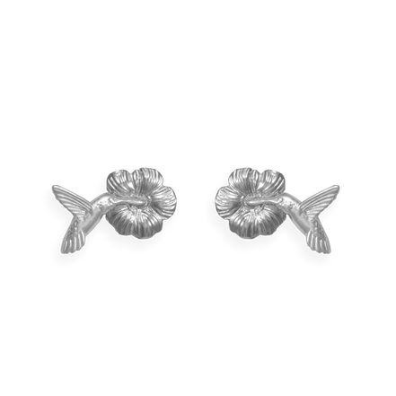 Hummingbirds w/ Flowers Earrings