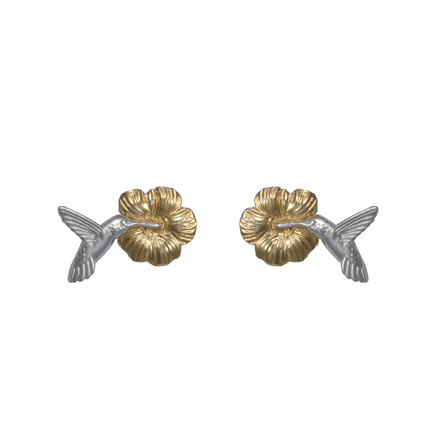 Hummingbirds w/ Flowers Earrings