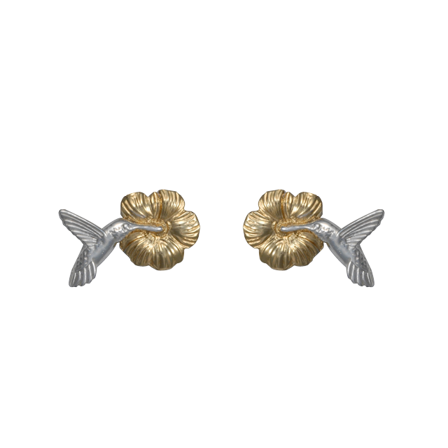 Hummingbirds w/ Flowers Earrings