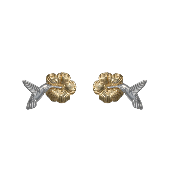 Hummingbirds w/ Flowers Earrings