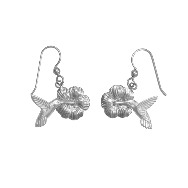 Hummingbirds w/ Flowers Earrings