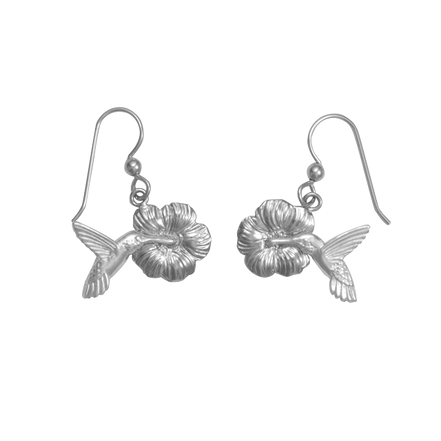 Hummingbirds w/ Flowers Earrings