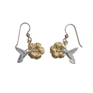 Hummingbirds w/ Flowers Earrings