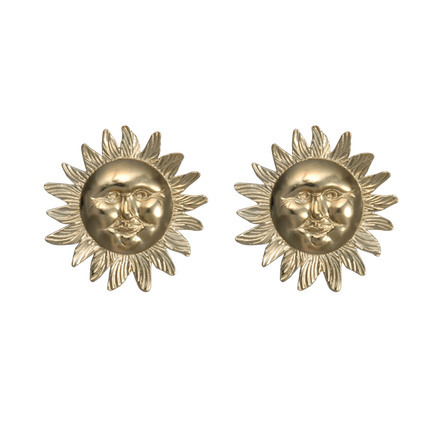 Sun Face Pin Earring - LG