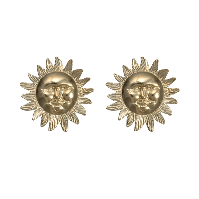 Sun Face Pin Earring - LG