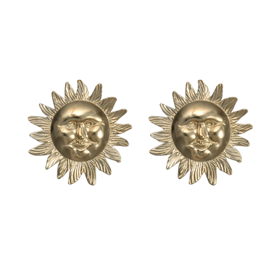 Sun Face Pin Earring - LG
