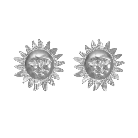 Sun Face Pin Earring - LG