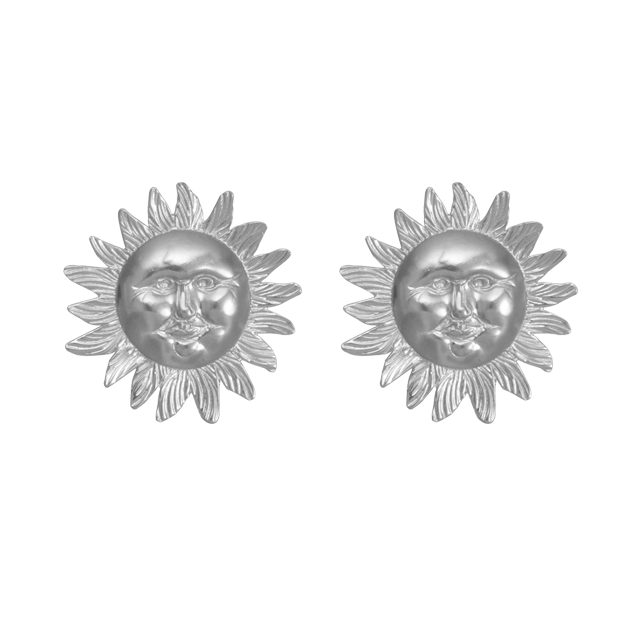 Sun Face Pin Earring - LG