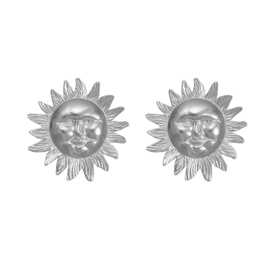 Sun Face Pin Earring - LG