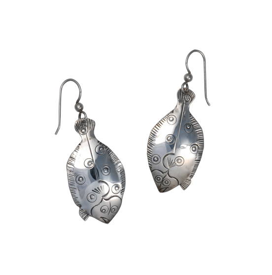 Flounder Earrings 1.5"