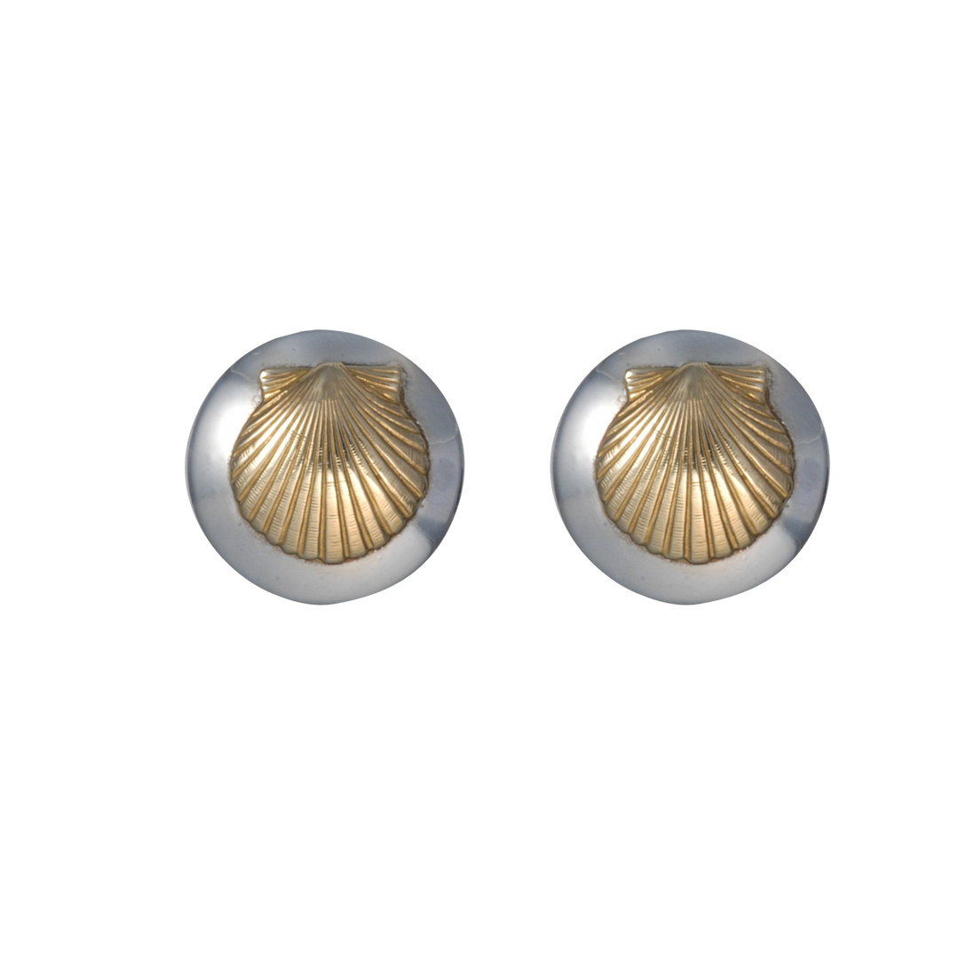 Scallop Shell Earrings - Two-Tone