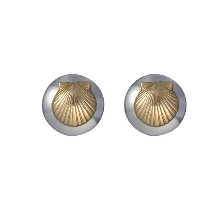 Scallop Shell Earrings - Two-Tone