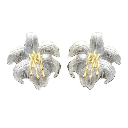Easter Lily Earrings - LG 1.5"