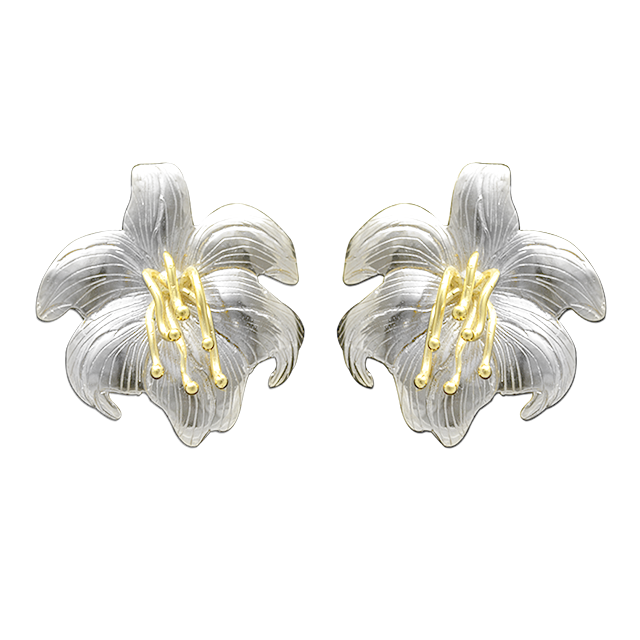 Easter Lily Earrings - LG 1.5"