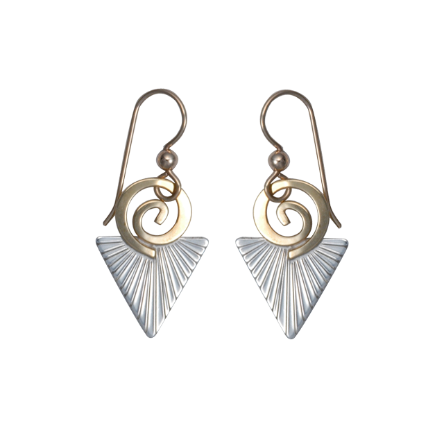 Spiral on Triangle Earrings - SM