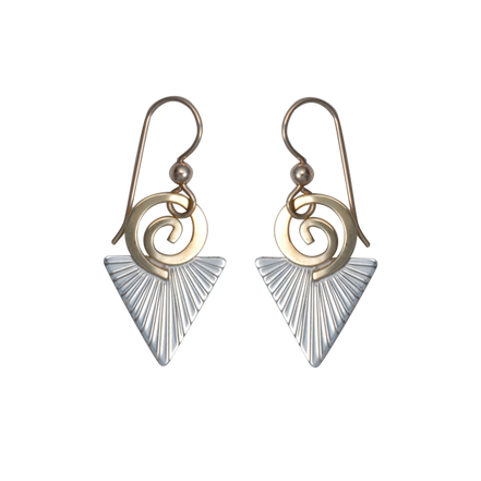 Spiral on Triangle Earrings - SM