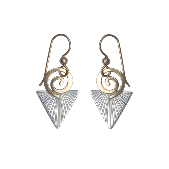 Spiral on Triangle Earrings - SM