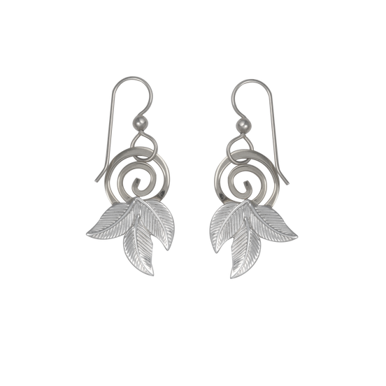 Spiral and Leaves Earrings