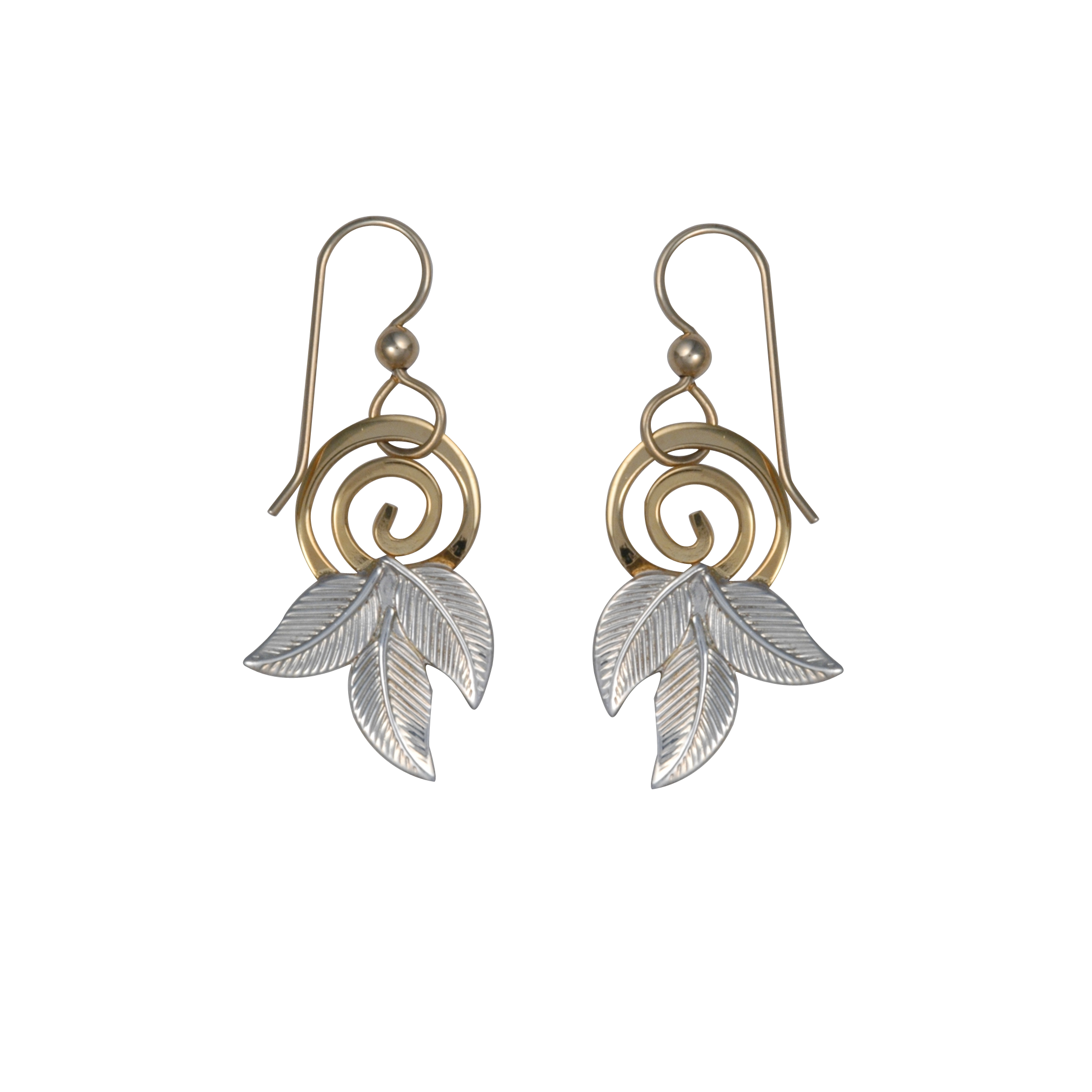 Spiral and Leaves Earrings