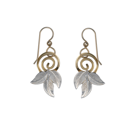 Spiral and Leaves Earrings