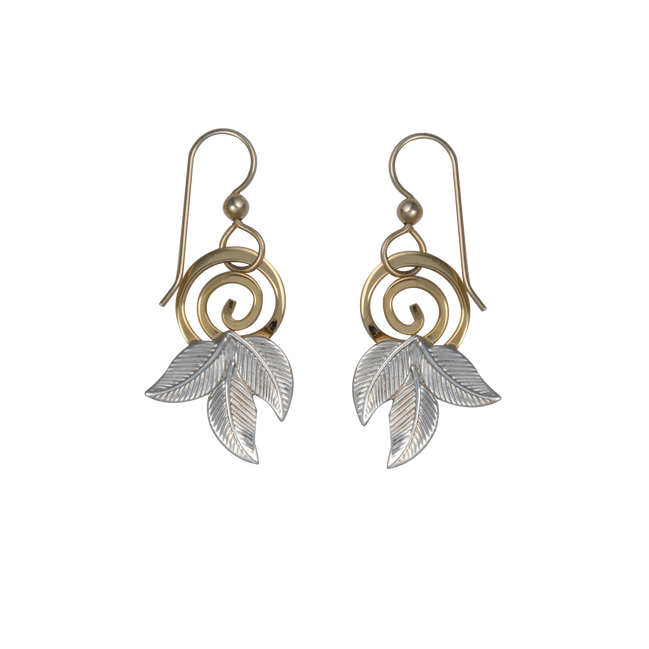 Spiral and Leaves Earrings