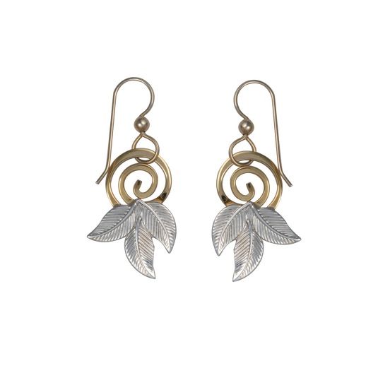 Spiral and Leaves Earrings
