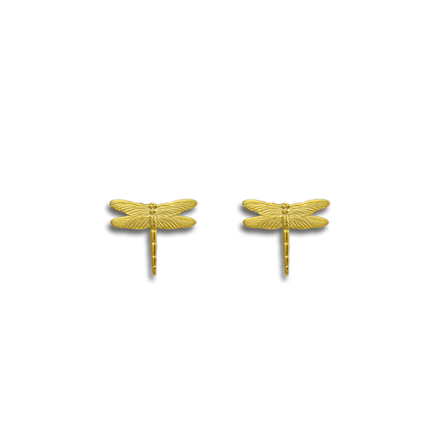 Tiny Dragonfly 14K Gold Charm Earrings - POSTED