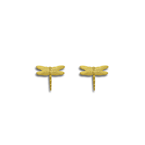 Tiny Dragonfly 14K Gold Charm Earrings - POSTED