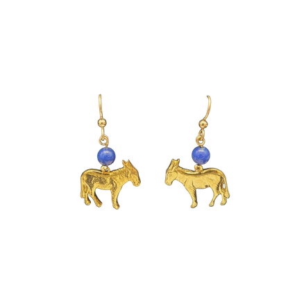 Mule with Lapis Bead Earrings