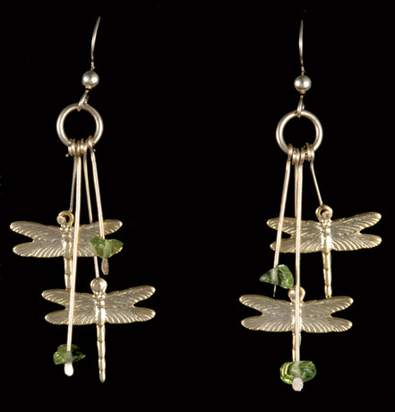 2 Dragonflies w/ Stones Earrings