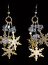 3 Snowflakes with Crystals Earrings