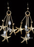 Large Starfish Earrings w/ Pearls & Crystal