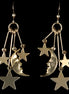 MoonFace W/Stars Dangle Earrings