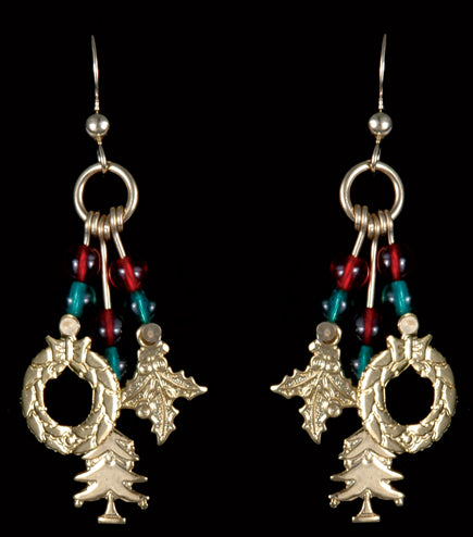 Christmas Earrings with Beads