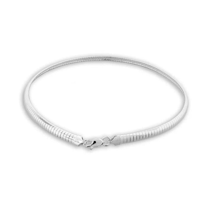 Sterling Silver Domed Omega Chain