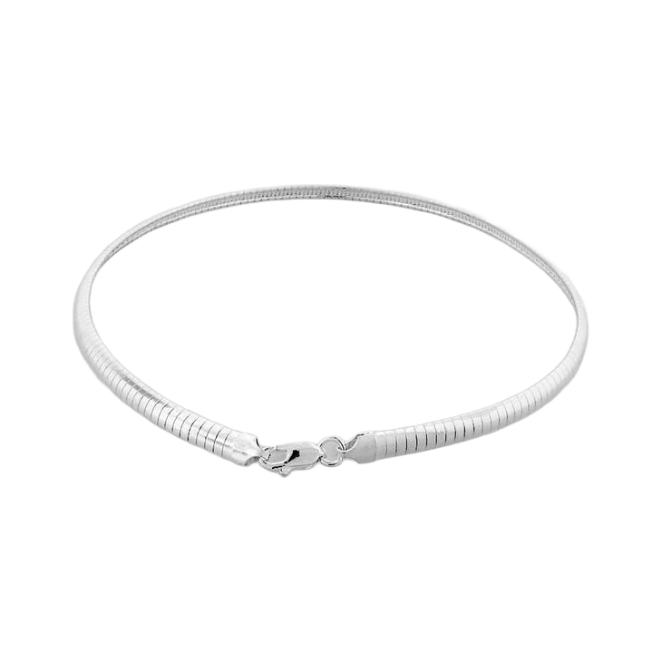 Sterling Silver Domed Omega Chain